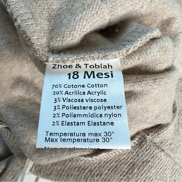 ZHOE & TOBIAH Knitted Jumpsuit with Pockets Heather beige Size 18 months - Picture 9 of 9